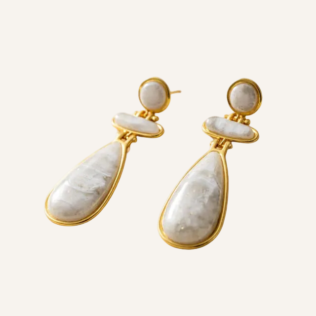 Vintage Drop Earring - White
