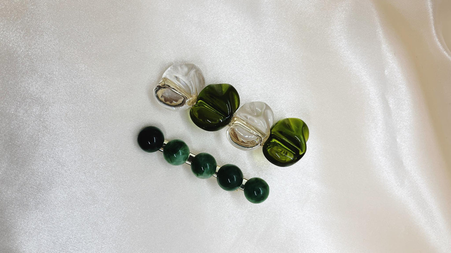 Irregular shape geometric resin duckbill hair clips set