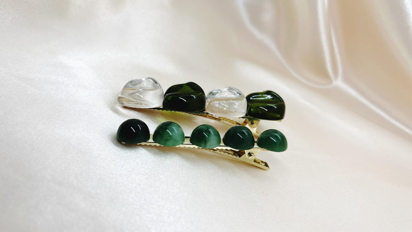 Irregular shape geometric resin duckbill hair clips set