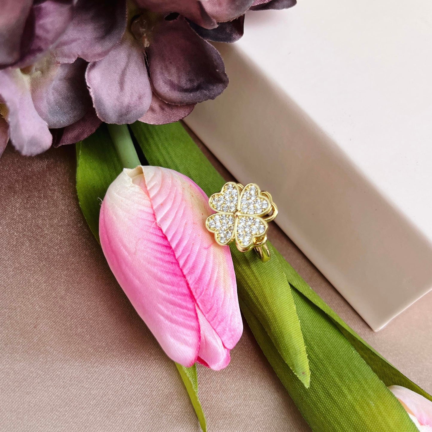 Heart Clover Diamond Rotatable Ring