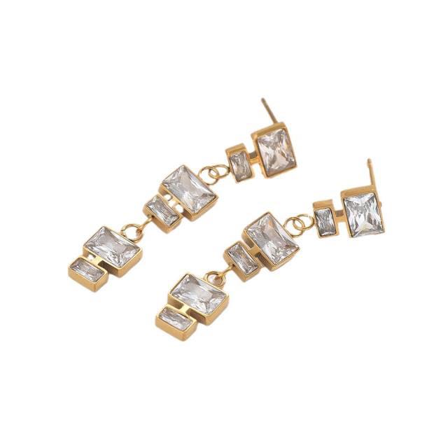 Diamond Dangling Earrings