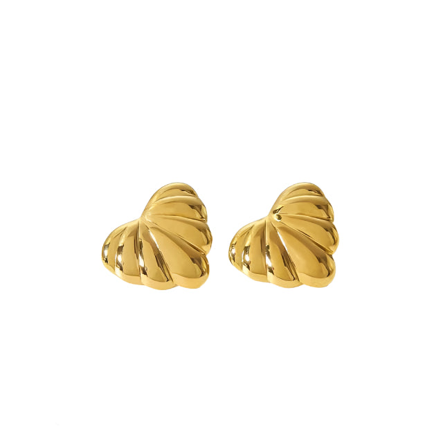 Gold Chunky Heart Earrings