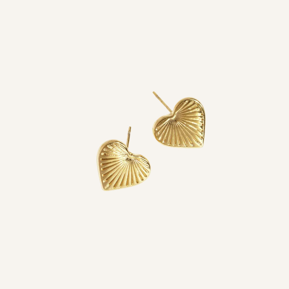 Heart Striped Studs