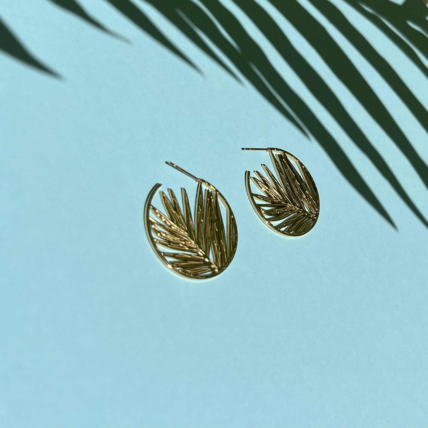 Leaf Design Hoops
