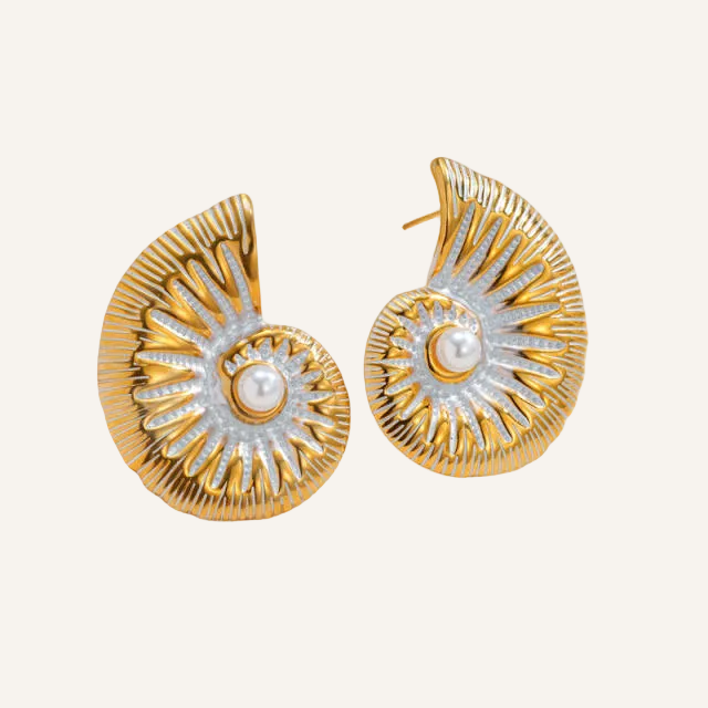 Chunky Shell Studs - White