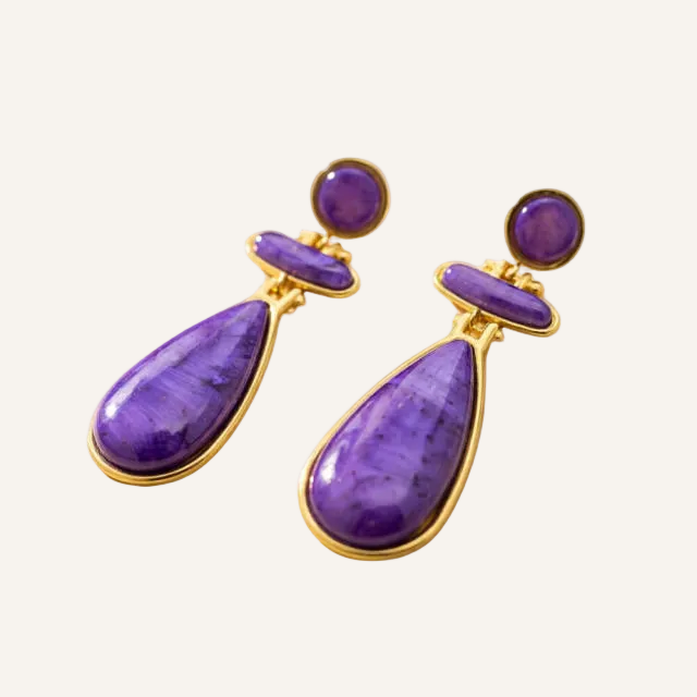 Vintage Drop Earring - Purple