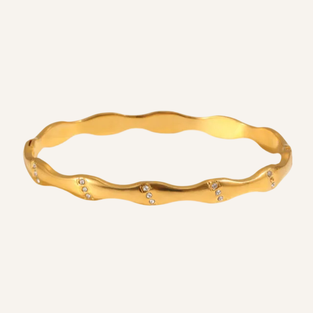 Gold Wave Bangle