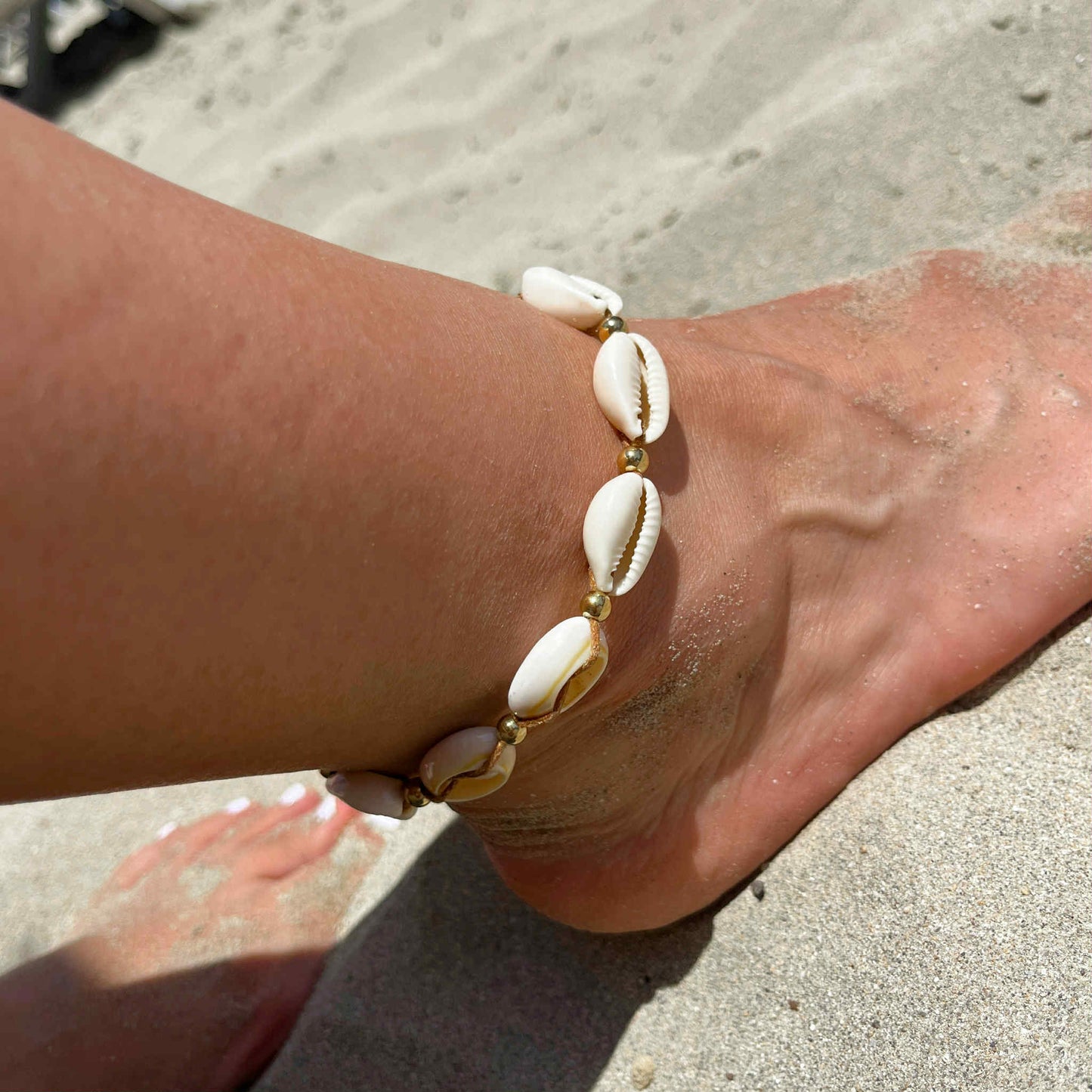 White Shells And Gold Beads