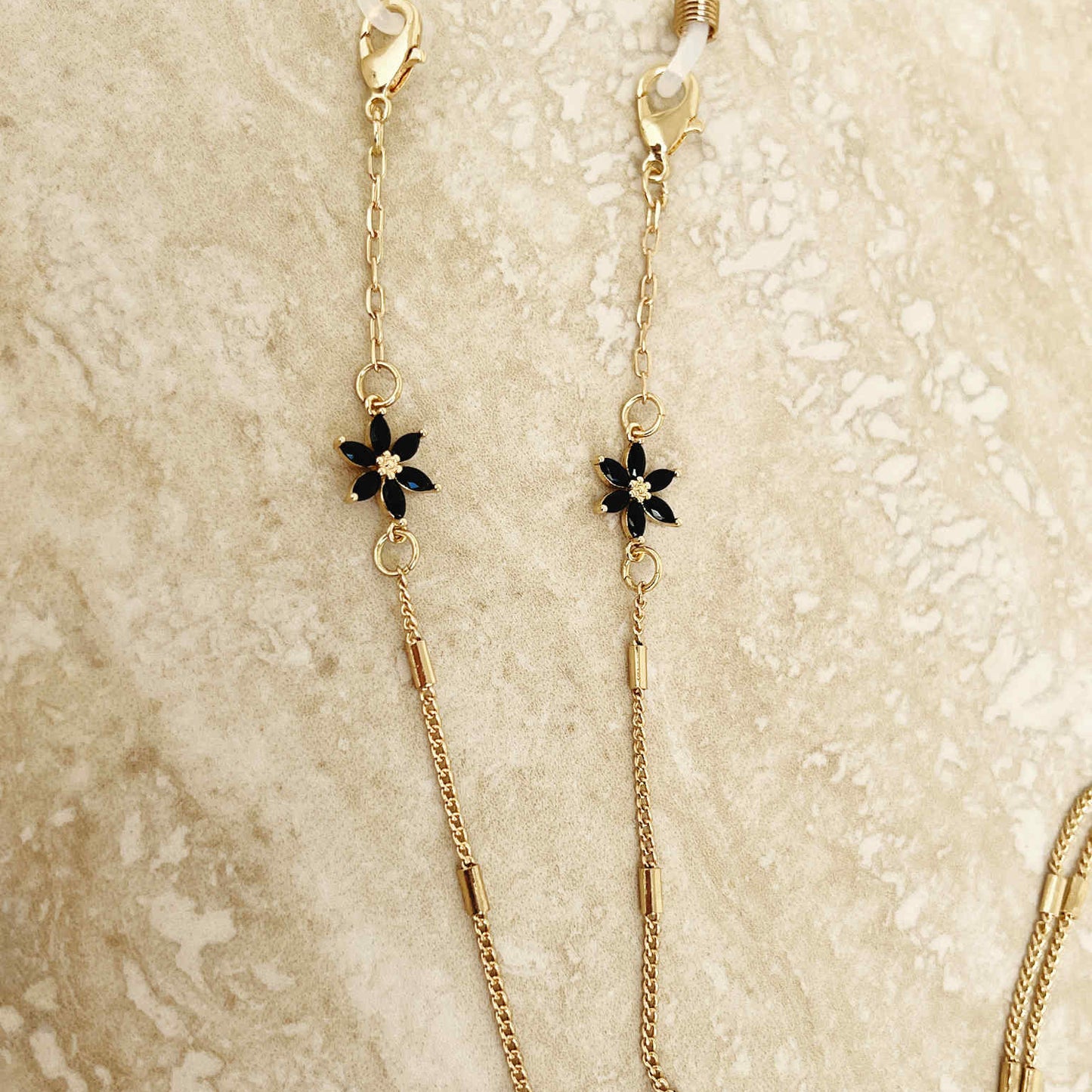 Dahlia Flower Gold Sunglasses Chain