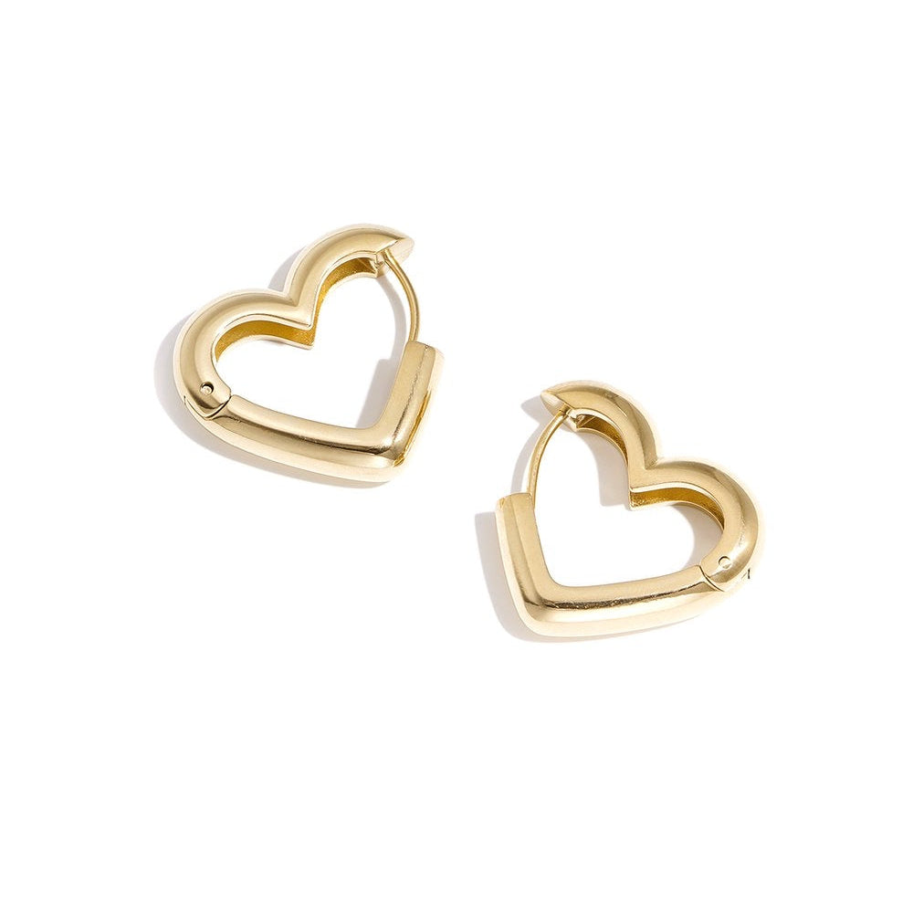 Heart Hoop Earrings - Large