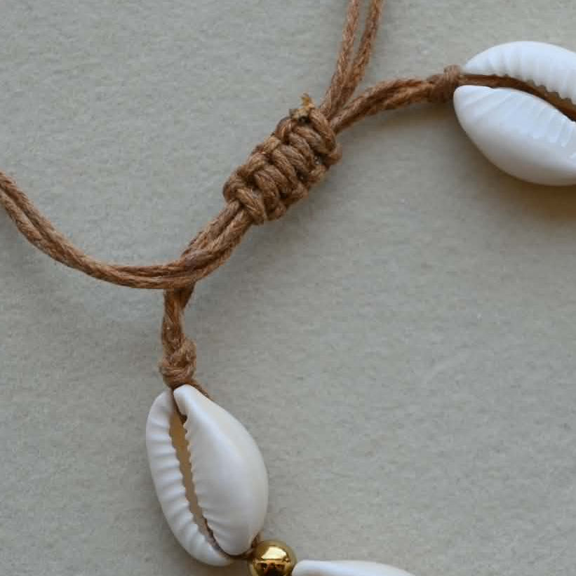 White Shells And Gold Beads