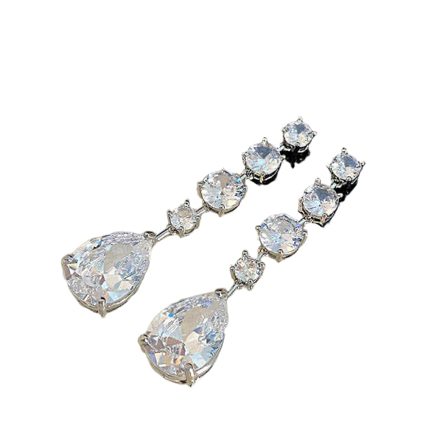 Mari Stel Silver Drop Earrings