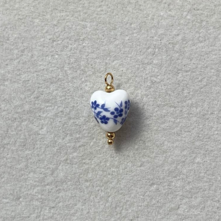 The White bead floral - Heart