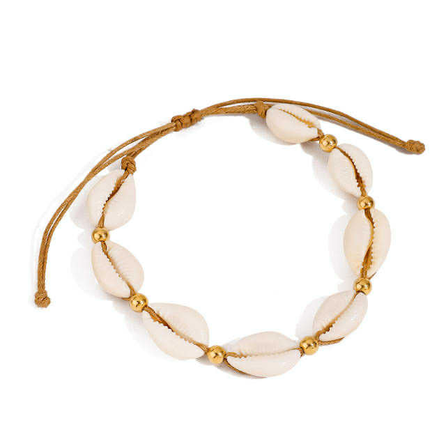 White Shells And Gold Beads