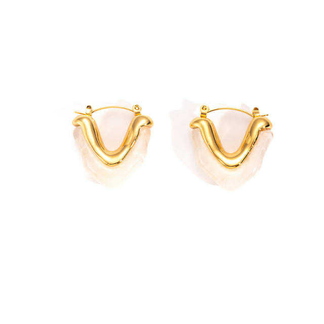 White Ember Hoops Earrings