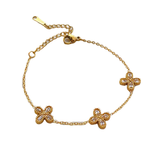 Diamond Clover Chain Bracelet