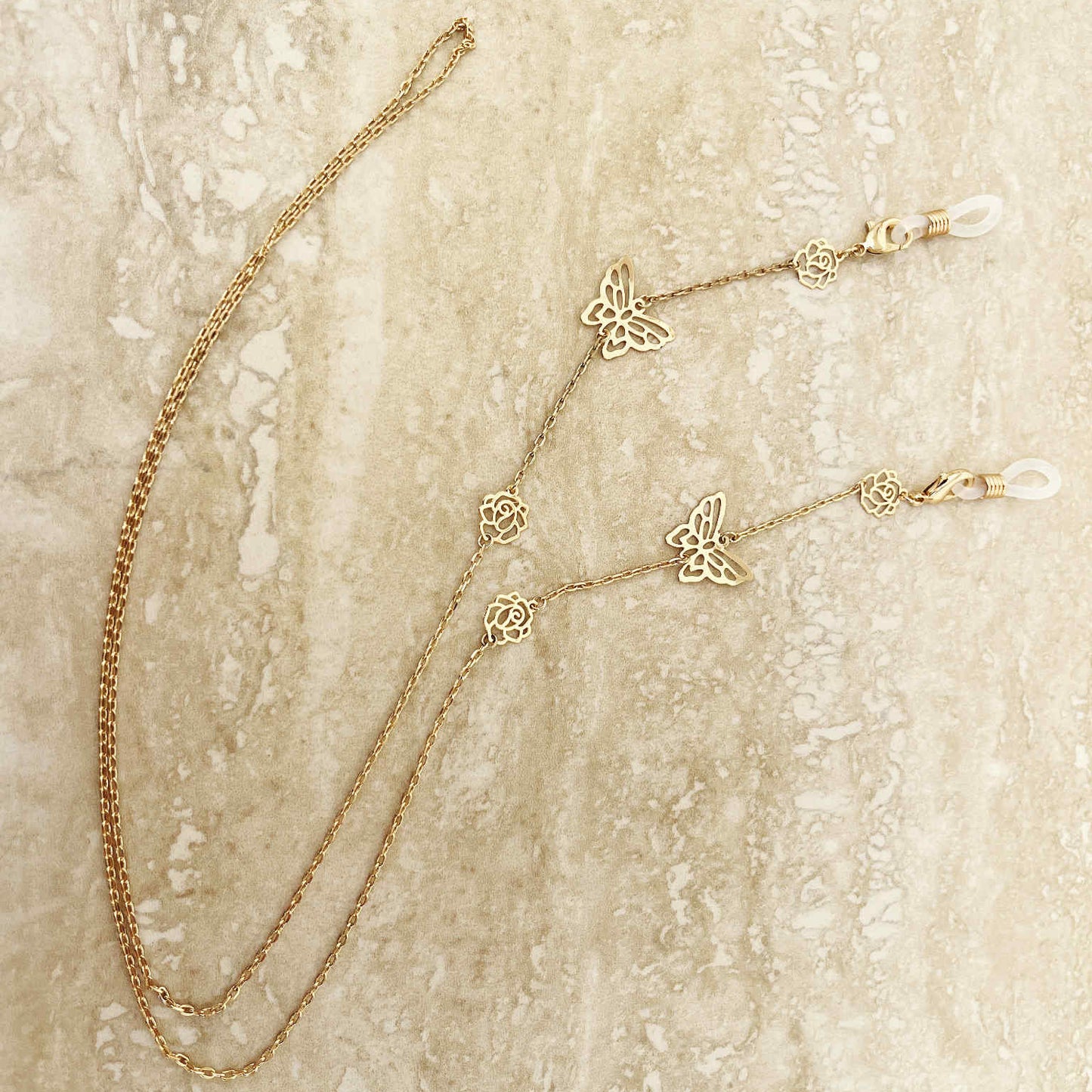 Butterfly & Rose Gold Sunglasses Chain