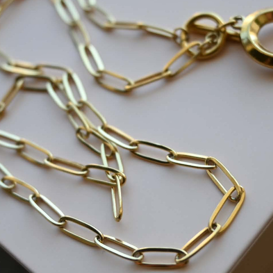 Initial Paper Clip Toggle Necklace