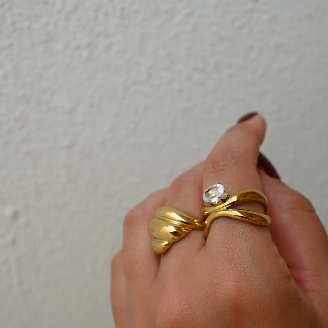 Crystal Crossing Ring