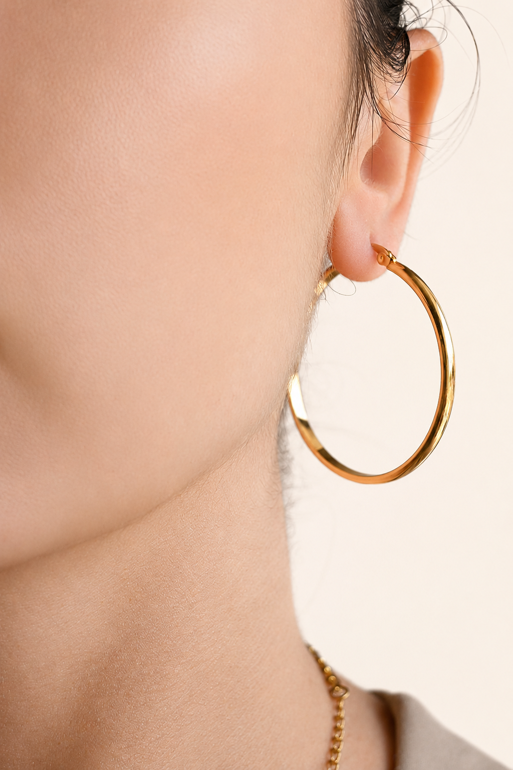 The Mia Hoop - Large Gold