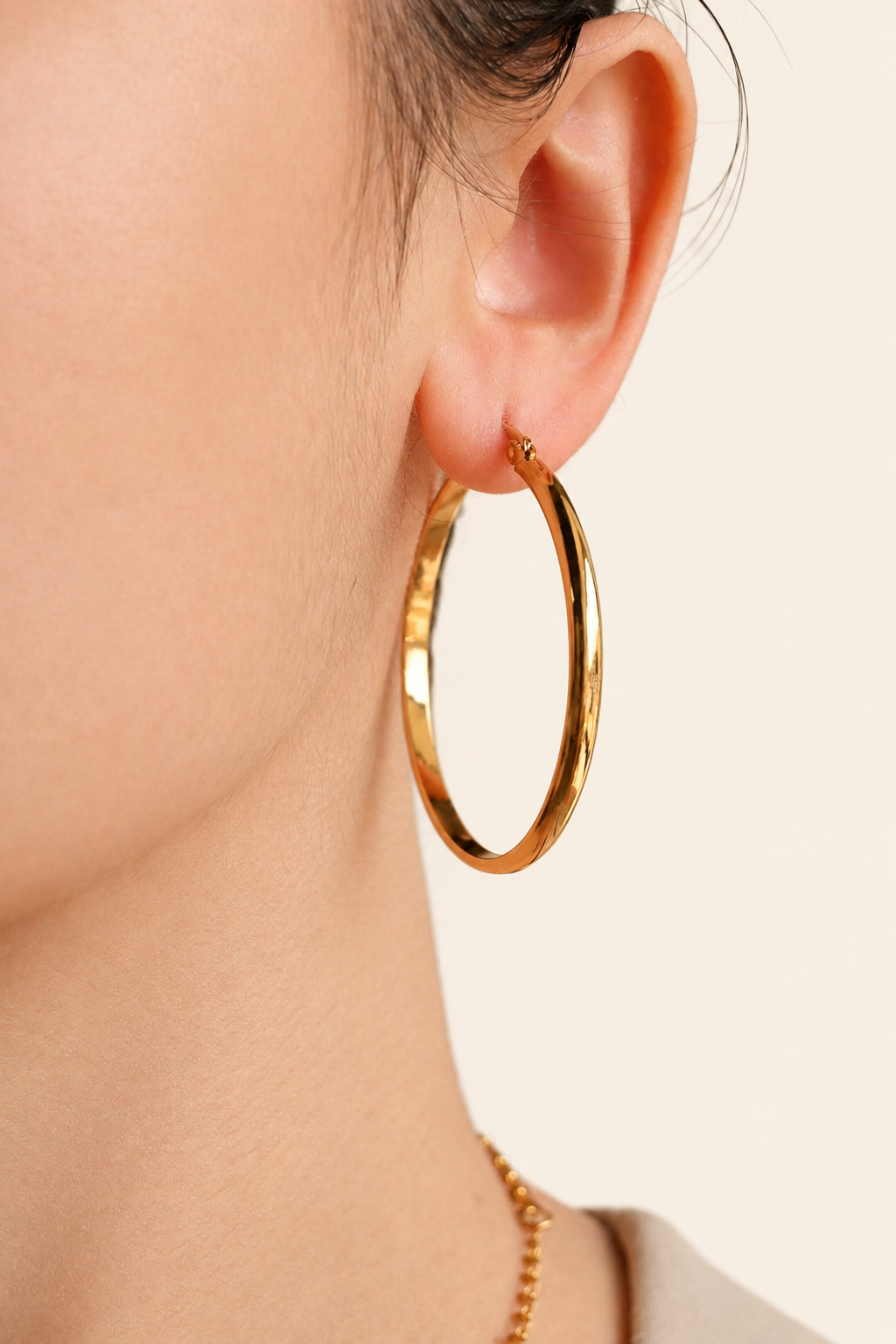 The Mia Hoop - Large Gold
