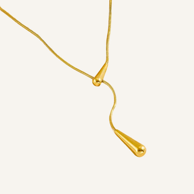Gold Lace Drop Necklace
