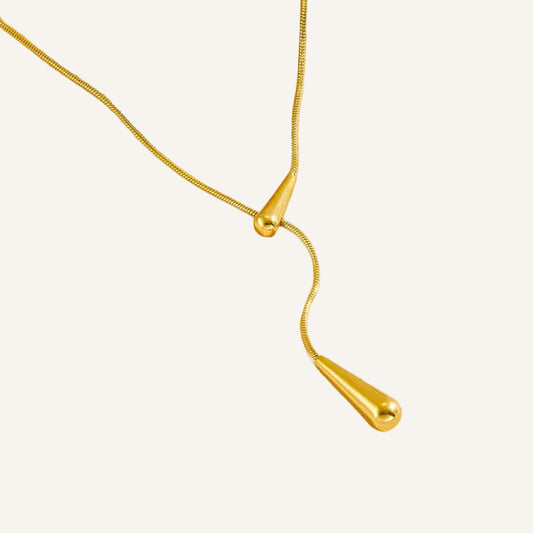 Gold Lace Drop Necklace