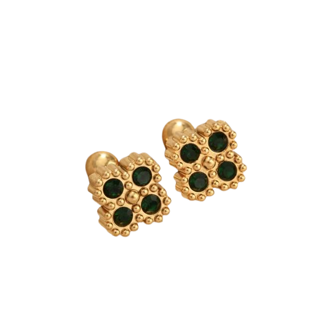 Diamond Clover Piercings - Black