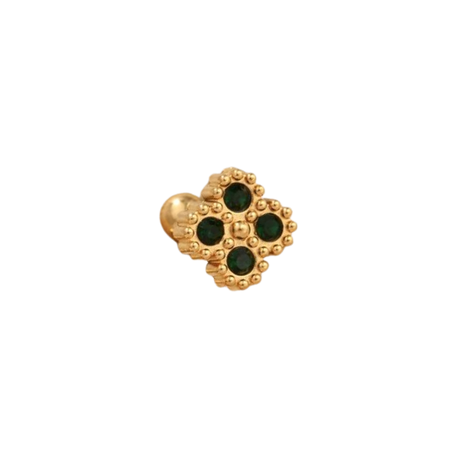 Diamond Clover Piercings - Black