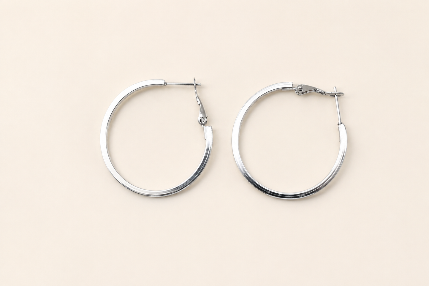 The Mia Hoop - Large Silver