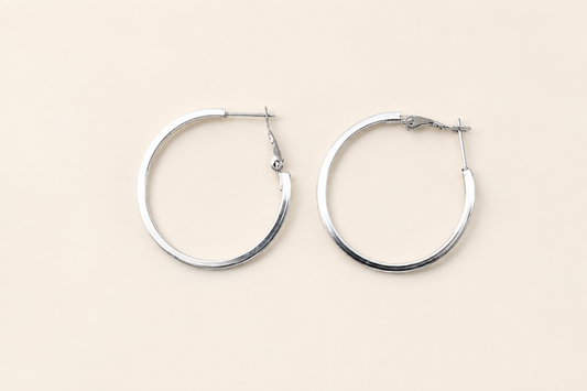 The Mia Hoop - Large Silver