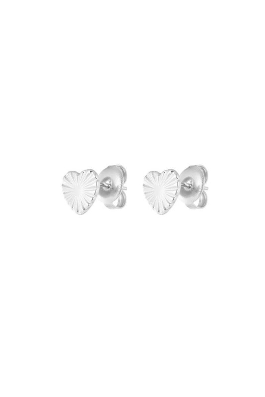 Heart Shaped Earrings - Silver
