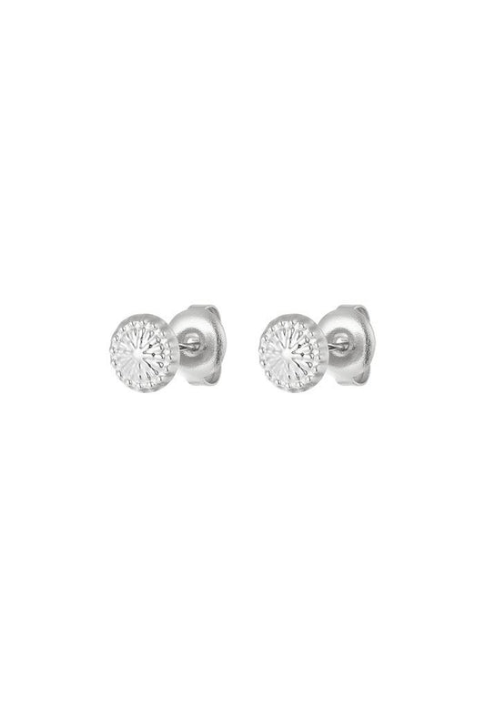 Silver Round Studs Earrings