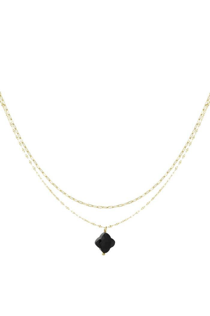 Double layer Black Clover Necklace