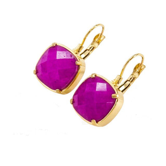 Natural stones Earrings - Purple