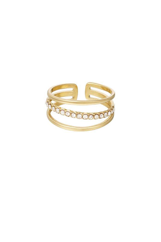 Three Layer Ring with stones