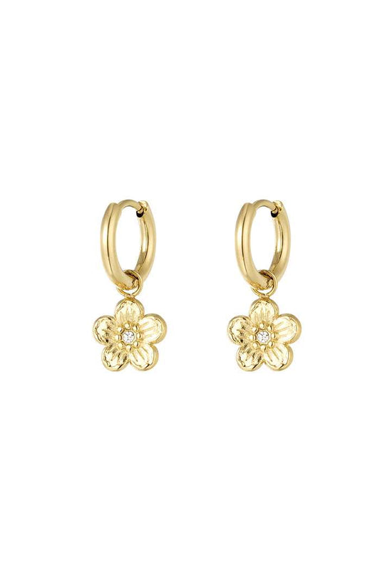 Flower charm earrings