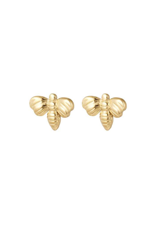 Ear studs bee - gold