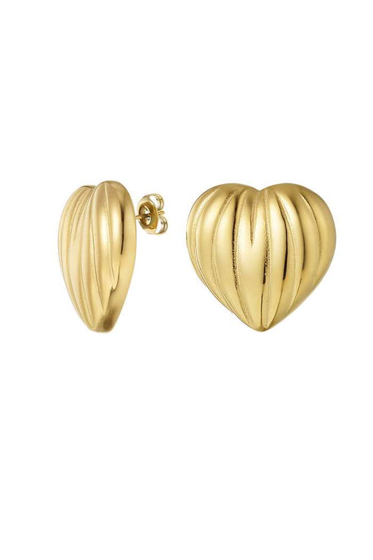 Gold Big Heart studs