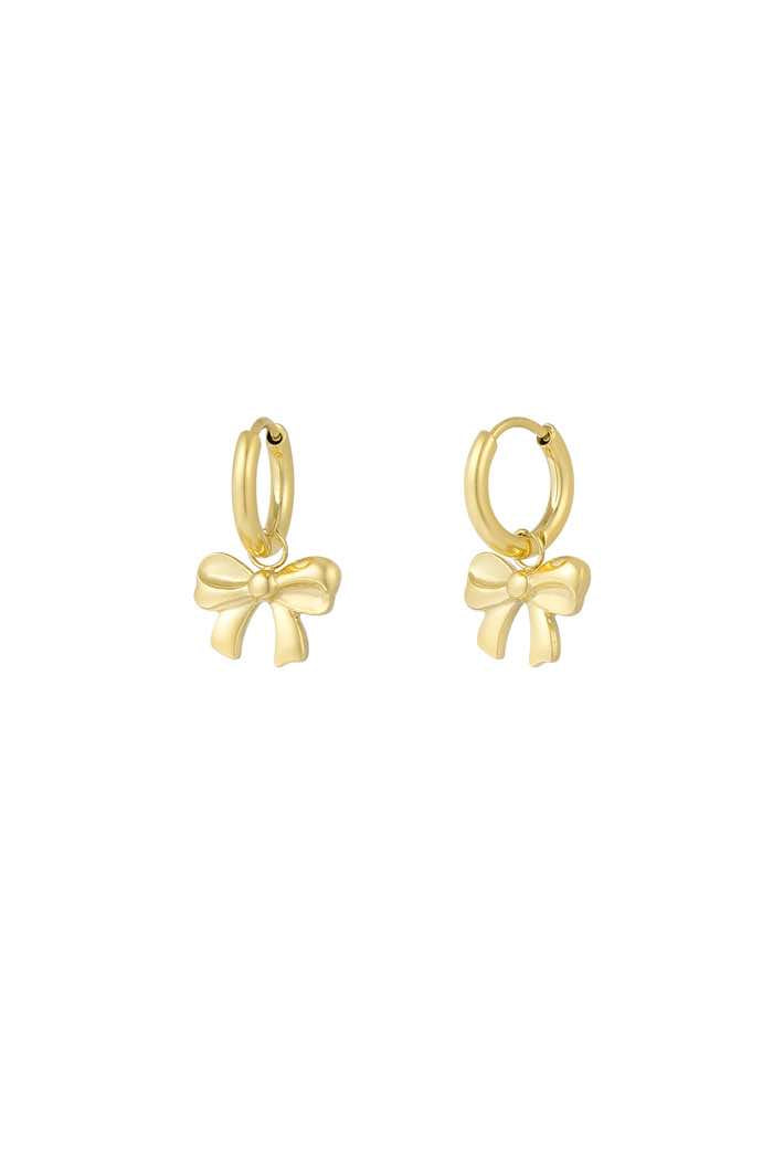 Earrings simple bow - gold