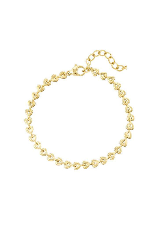 Bracelet Linked Hearts - Gold