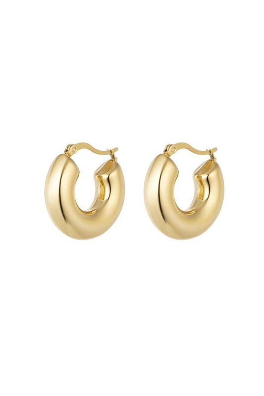 Thick Round Gold Hoops