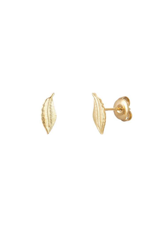 Gold Feather Ear Stud