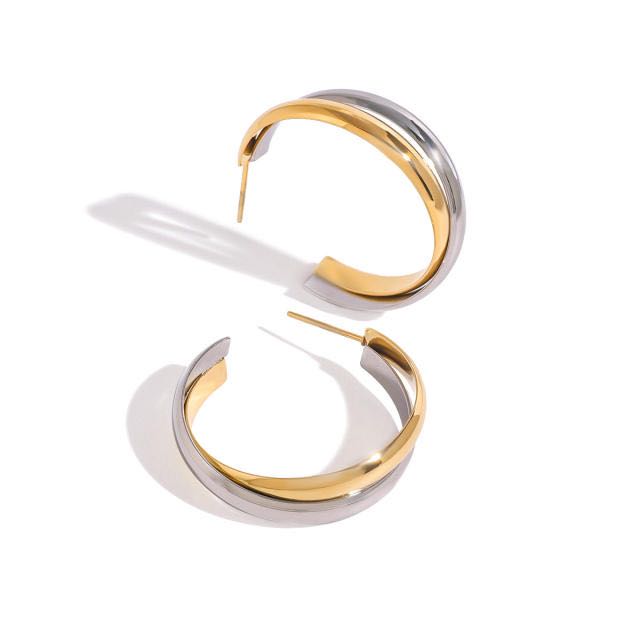 Duo open hoop earrings