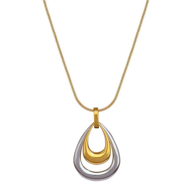 Duo hollow drop necklace