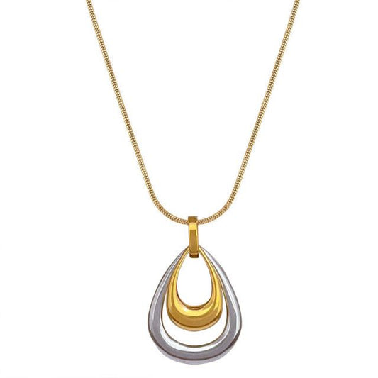 Duo hollow drop necklace