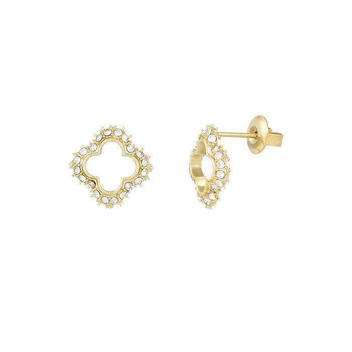 Clover diamond ear studs