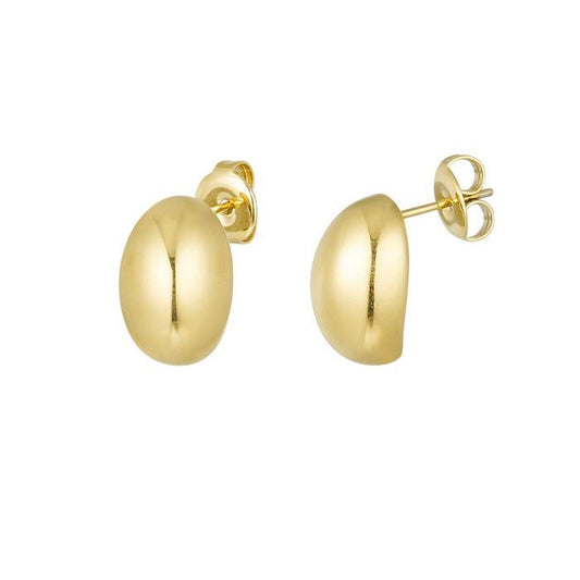 Button gold earrings