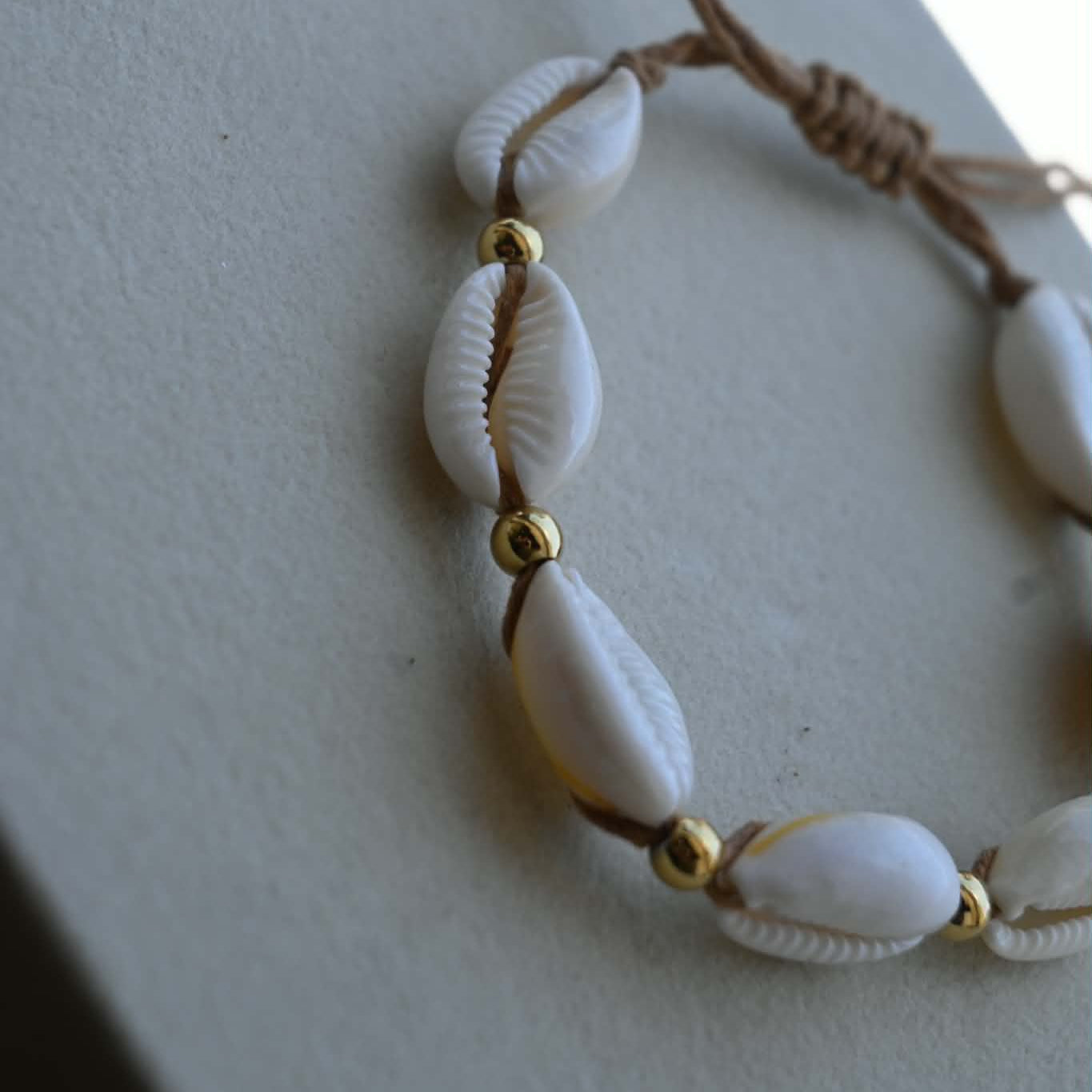 White Shells And Gold Beads
