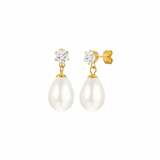 Diamond With Dangling Pearl
